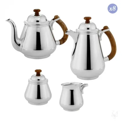Zdjęcie Piękny stylowy zestaw kawowy ze srebra dla 8 osób – Zaramella Argenti