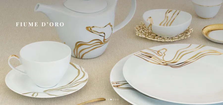 obrazek 3 Stylowa kremerka porcelanowa Fiume D'Oro do jadalni