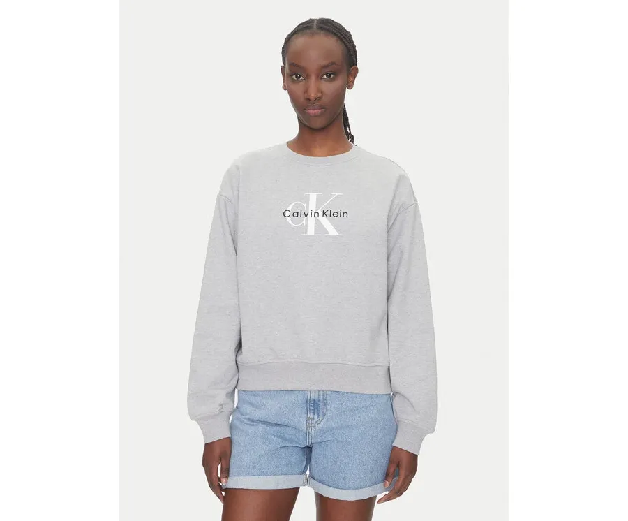 obrazek 1 Calvin Klein Jeans Bluza Monologo LV047B234G Szary Relaxed Fit