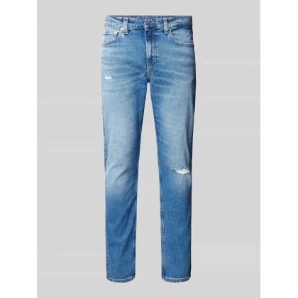 Zdjęcie Jeansy o kroju slim tapered fit z przetarciami