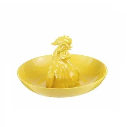 Zdjęcie Ekstrawagancka misa z ceramiki z kogutem