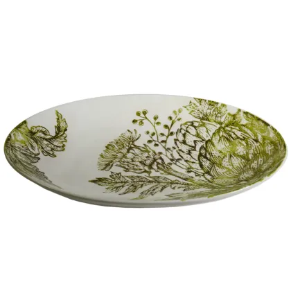 Zdjęcie Ceramiczny okrągły zielony talerz - Virginia Casa