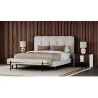 Picture Exclusive upholstered bed with metal elements