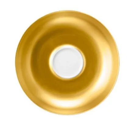 Zdjęcie Okrągły porcelanowy spodek o biało złotym kolorze – Tettau