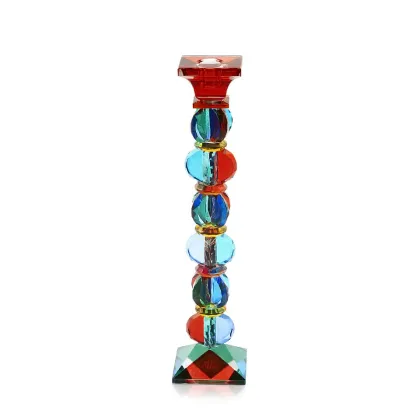 Zdjęcie Włoski kolorowy świecznik ze szkła weneckiego (32 cm)