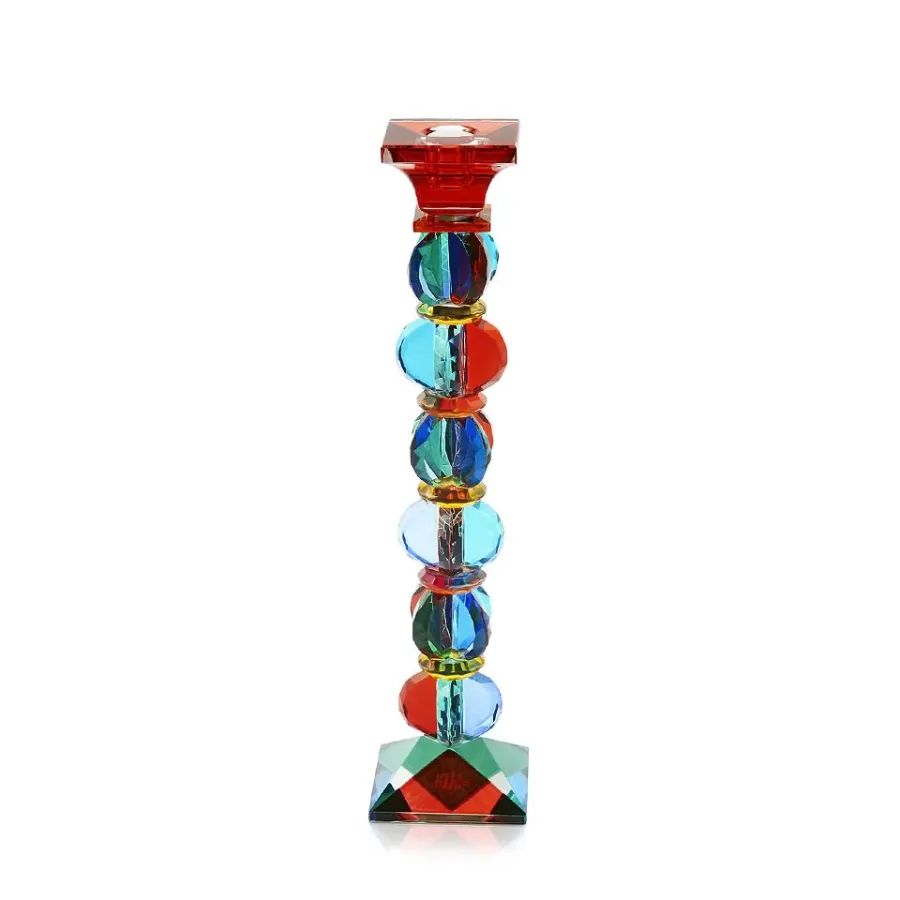 obrazek 1 Włoski kolorowy świecznik ze szkła weneckiego (32 cm)