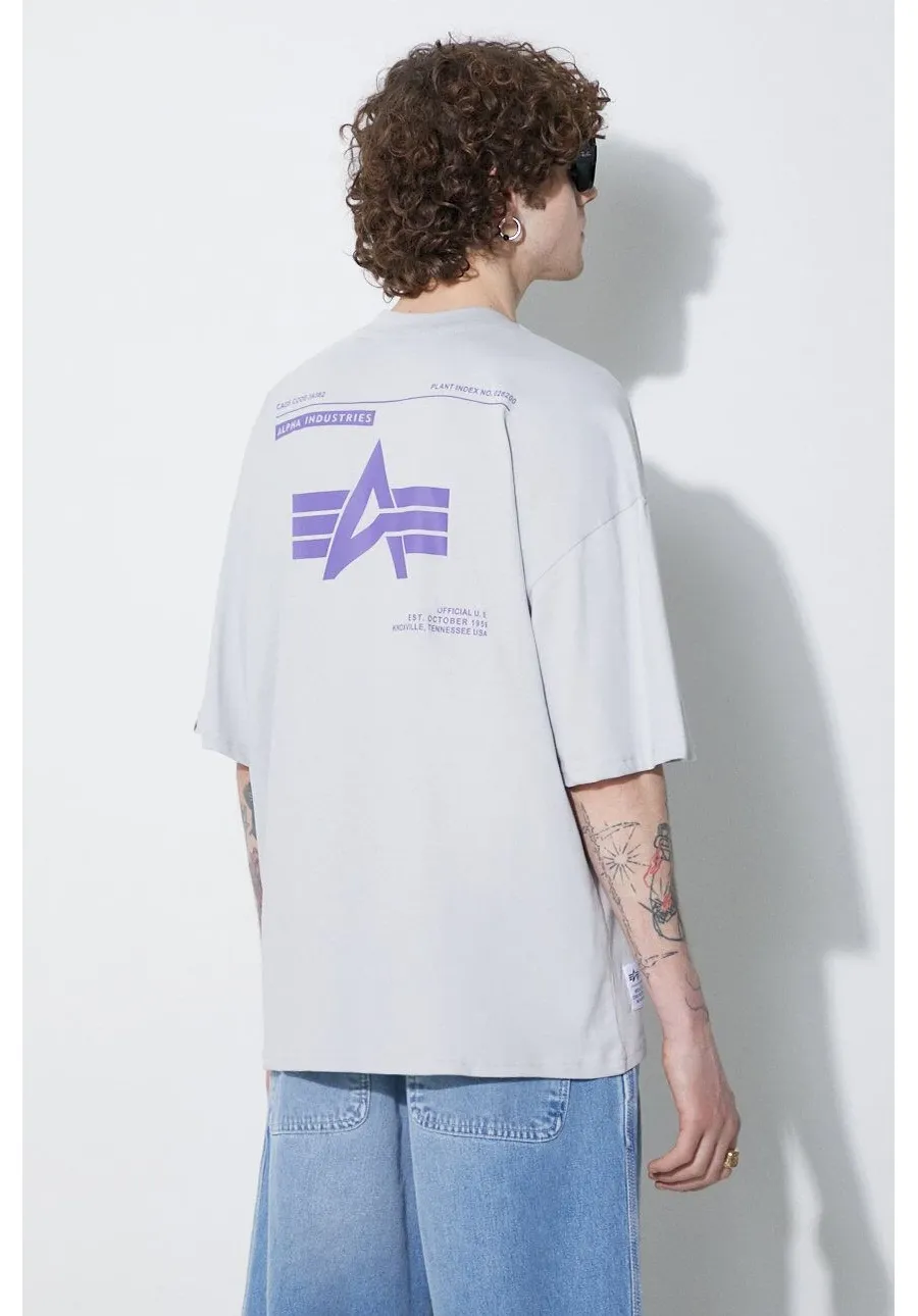 obrazek 1 Alpha Industries t-shirt bawełniany Logo BP męski kolor szary gładki 146507