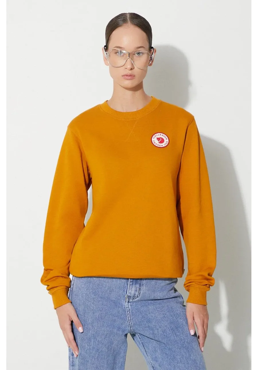 obrazek 1 Fjallraven bluza bawełniana 1960 Logo damska kolor żółty z aplikacją