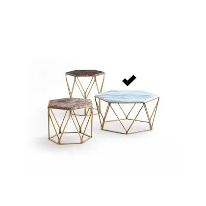 Zdjęcie Designerski stolik kawowy z sześciokątnym blatem 120x104cm - Ulivi Salotti