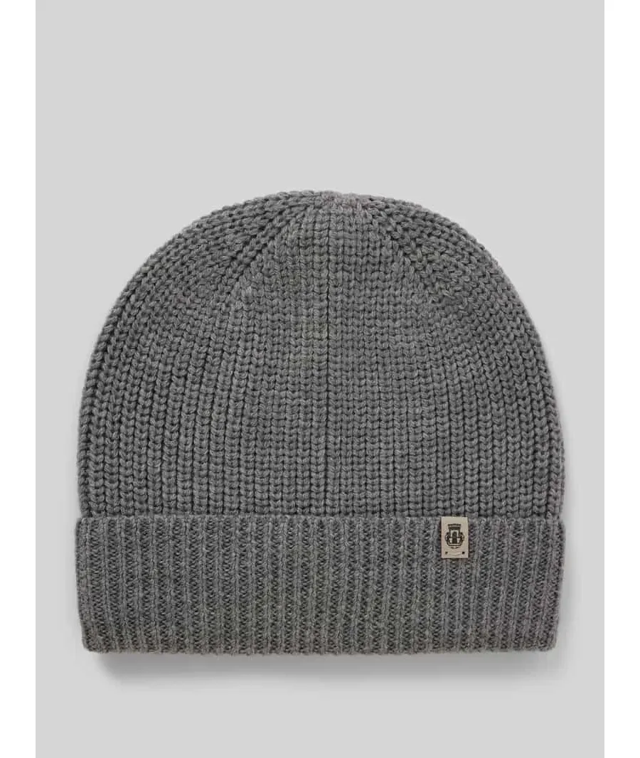obrazek 1 Czapka beanie z detalem z logo model ‘Pure Merino’