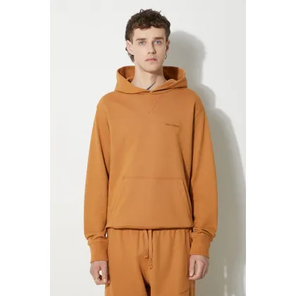 Zdjęcie New Balance bluza bawełniana męska kolor pomarańczowy z kapturem gładka MT23565TOB-TOB