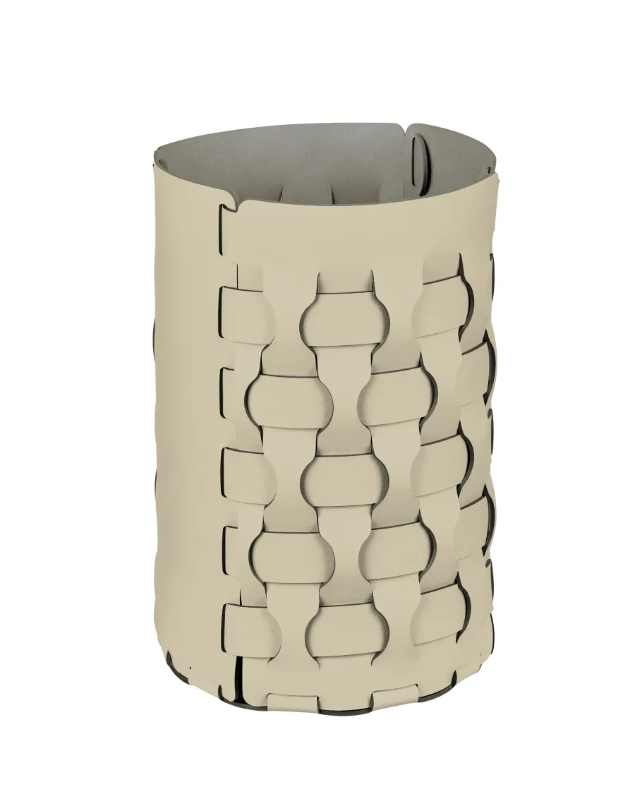 obrazek 1 Luksusowy skórzany koszyk Dubai w kolorze kremowym