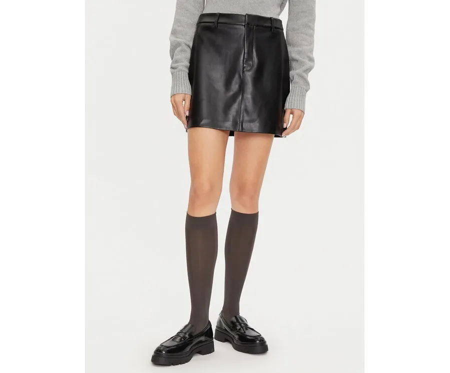 obrazek 1 Calvin Klein Jeans Spódnica z imitacji skóry J20J224190 Czarny Regular Fit