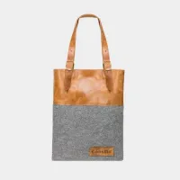 Picture Bag with leather elements and strap fittings