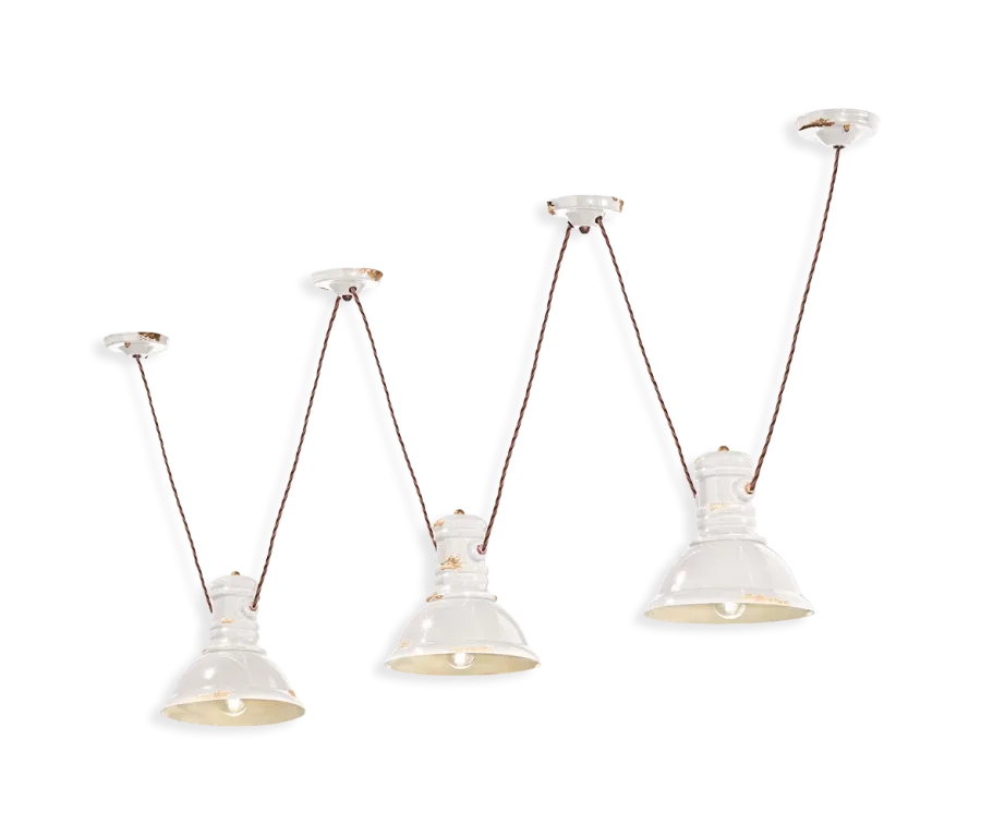 obrazek 5 Prestiżowa włoska lampa wisząca z trzema światłami w stylu retro