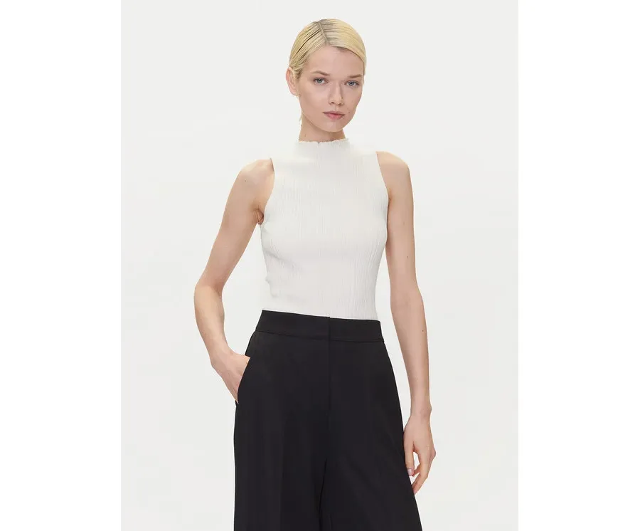 obrazek 1 HUGO Bluzka Sarepilk 50542597 Écru Slim Fit