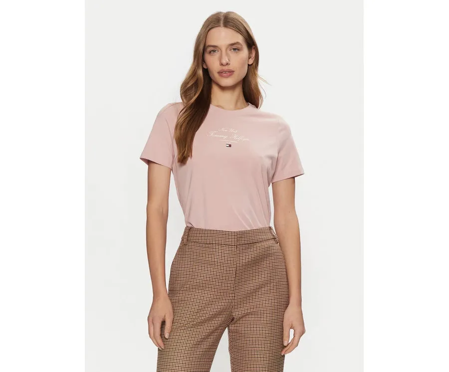 obrazek 1 Tommy Hilfiger T-Shirt WW0WW43895 Różowy Regular Fit