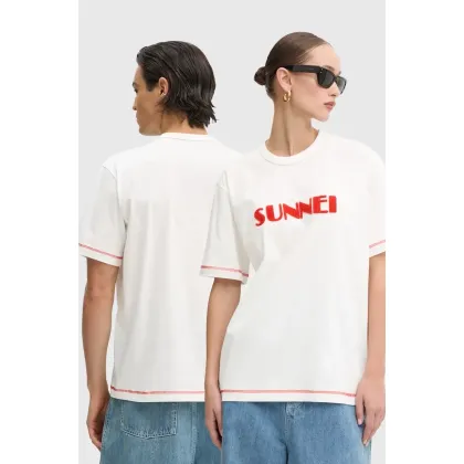Zdjęcie Sunnei t-shirt bawełniany kolor biały z aplikacją RTWXJER020