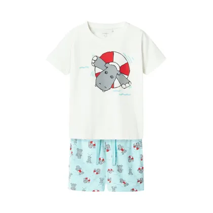 Zdjęcie NAME IT Komplet t-shirt i spodenki Zumus 13241038 Biały Regular Fit