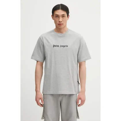 Zdjęcie Palm Angels t-shirt bawełniany Classic Logo Slim męski kolor szary z nadrukiem PMAA089C99JER0030810