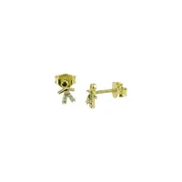 Picture Brilliant shiny and zircon children's earrings, dimensions 8x5mm.