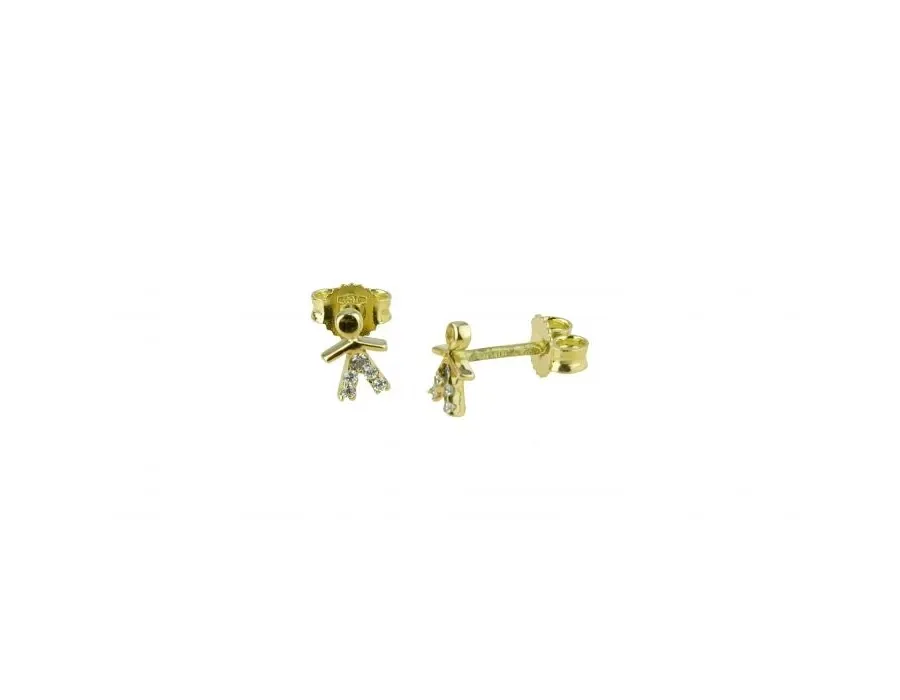 obrazek 1 Genialne błyszczące i cyrkonowe kolczyki dziecięce o wymiarach 8x5mm.