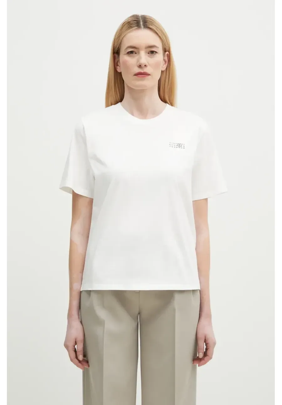 obrazek 1 MM6 Maison Margiela t-shirt bawełniany damski kolor biały S52GC0336