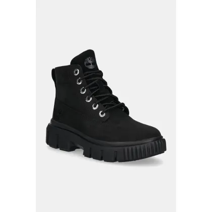 Zdjęcie Timberland workery zamszowe Greyfield damskie kolor czarny na platformie TB0A5RNG0011