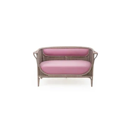 Picture A 2-seater sofa with a rattan structure, hand-woven from natural wicker