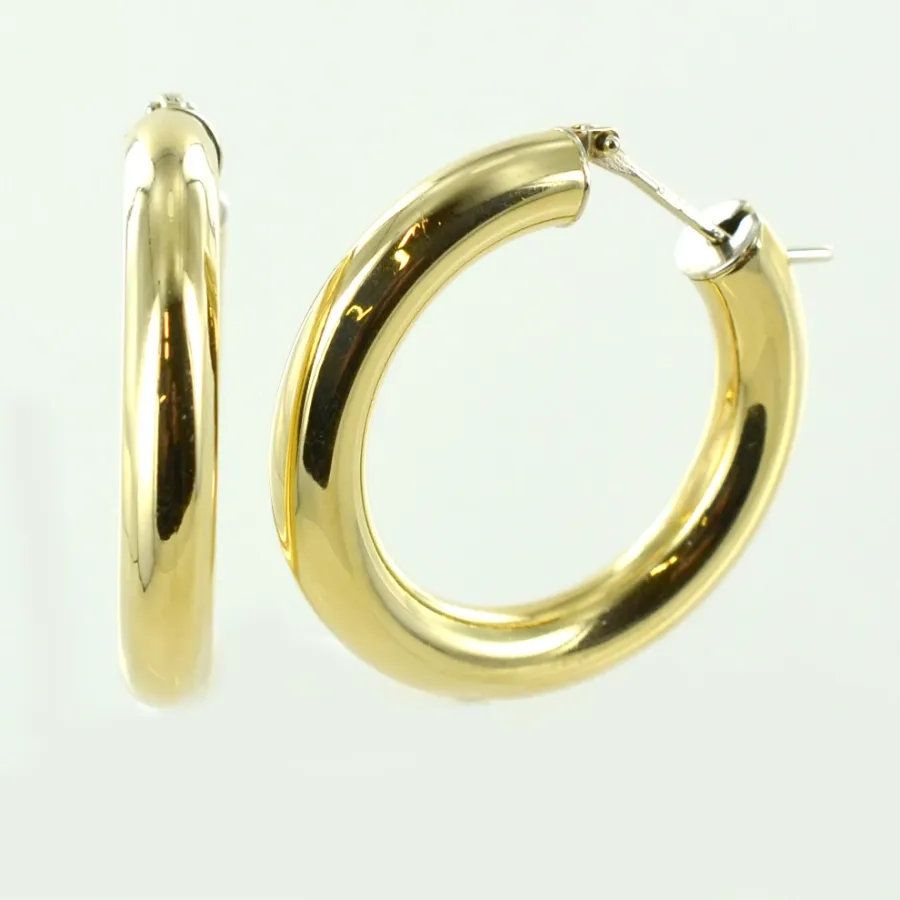 obrazek 2 Włoskie kolczyki koła Campanella z żółtego złota