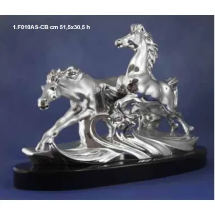 Zdjęcie Unikalny dekoracyjny model statuetki - para koni na fali - ArtBe