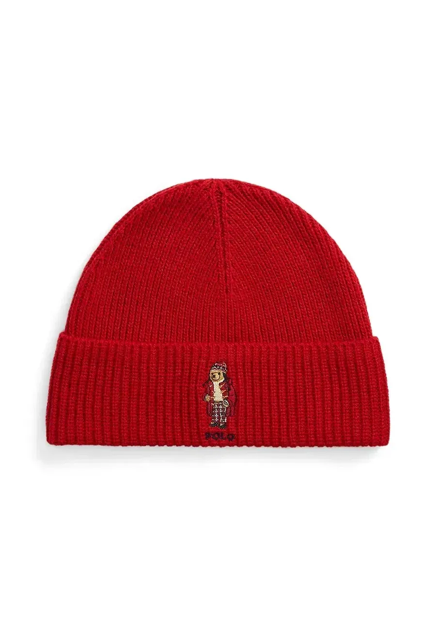 obrazek 1 Polo Ralph Lauren czapka z domieszką wełny kolor czerwony z grubej dzianiny 449959381