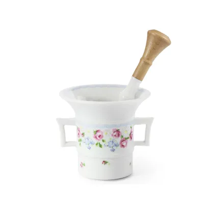 Zdjęcie Piękny stylowy moździerz zdobiony wyjątkowym kwiatowym motywem z kolekcji RoseLine - Leander