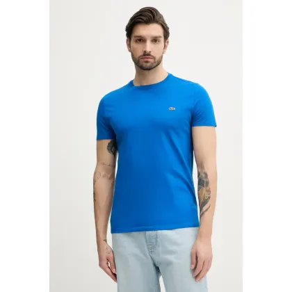 Zdjęcie Lacoste t-shirt bawełniany męski kolor niebieski gładki TH6709