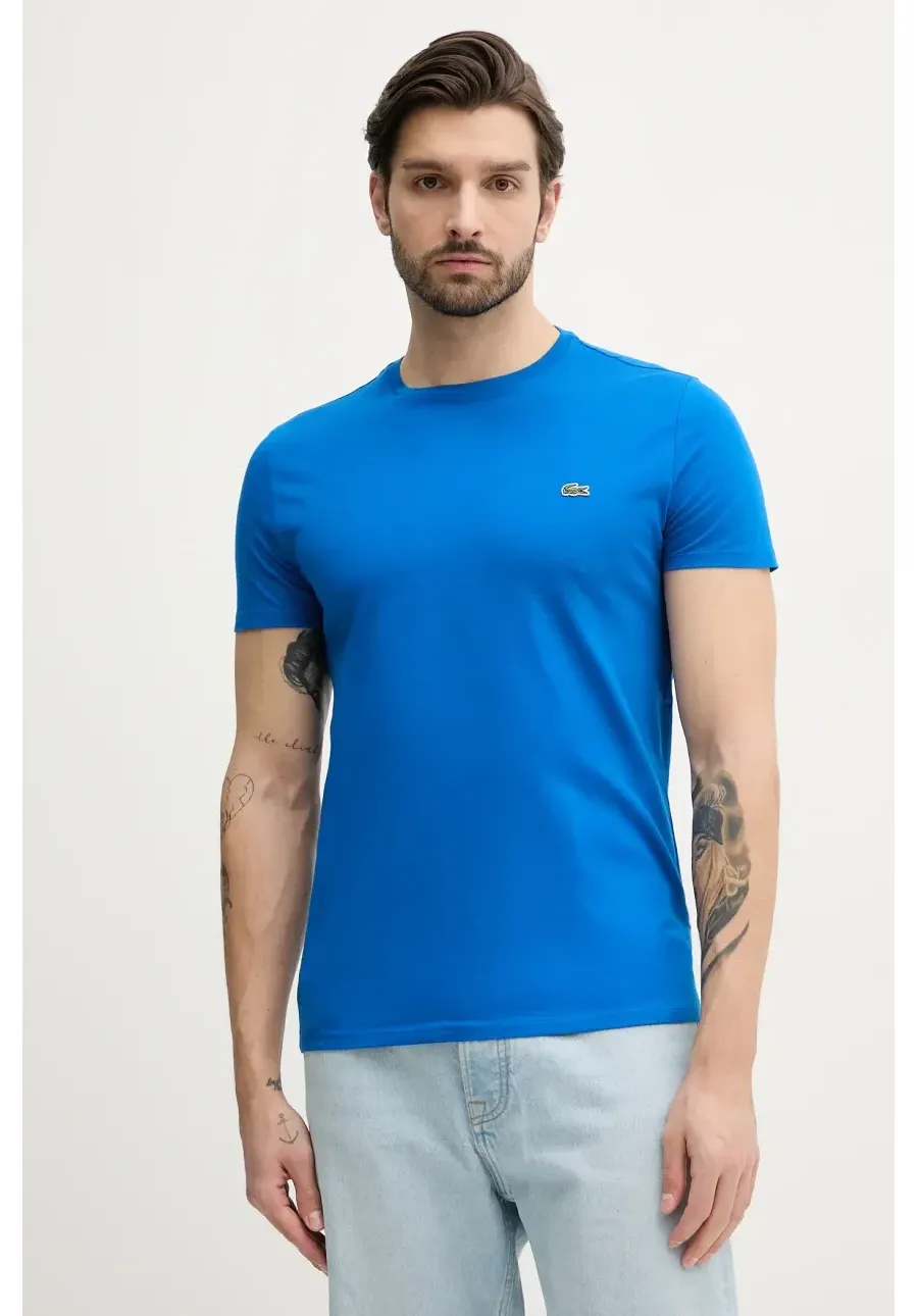 obrazek 1 Lacoste t-shirt bawełniany męski kolor niebieski gładki TH6709