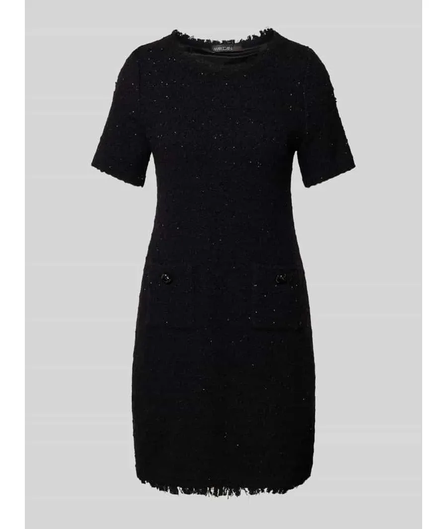 obrazek 1 Sukienka mini z okrągłym dekoltem i frędzlami