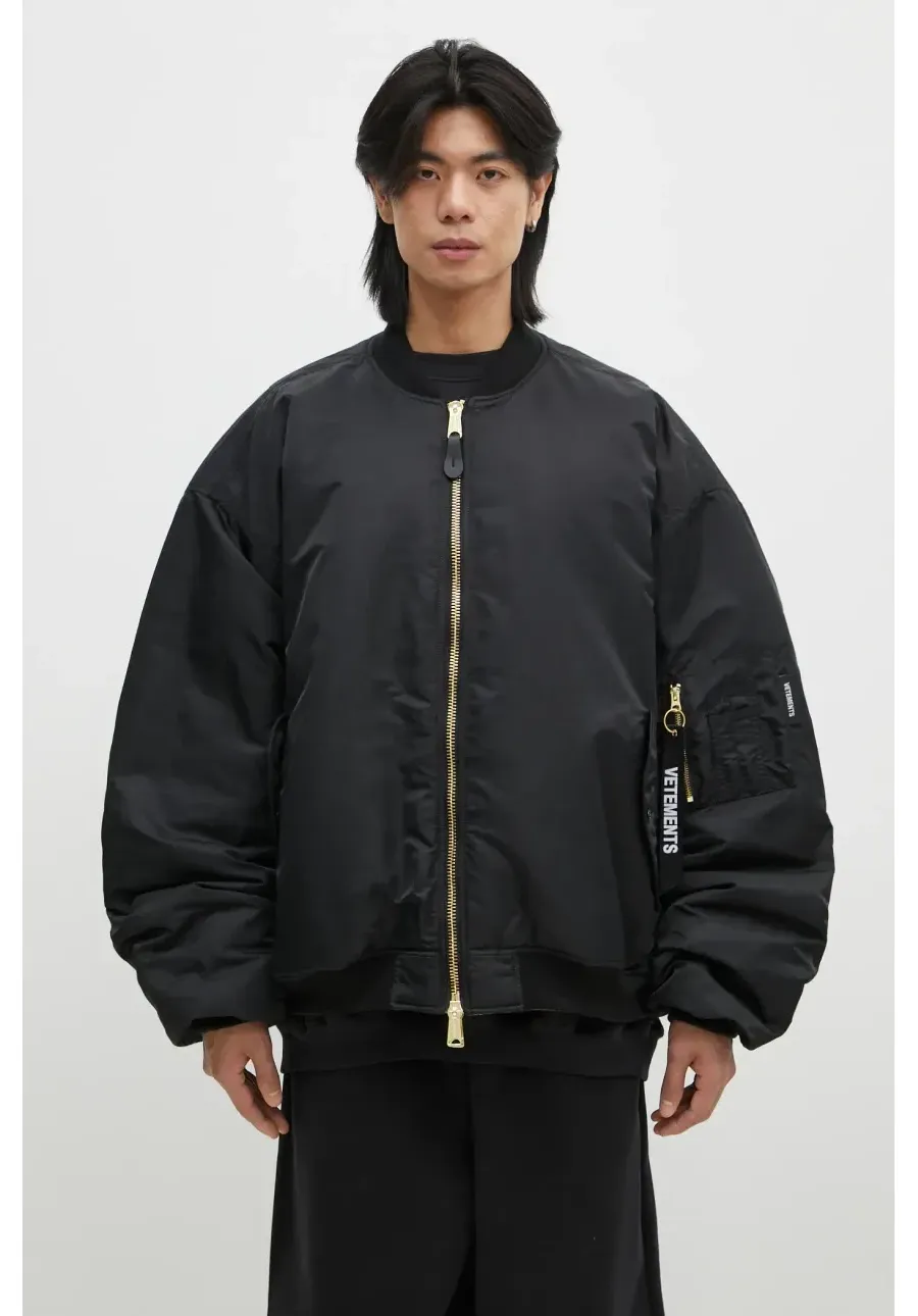 obrazek 1 VETEMENTS kurtka bomber dwustronna Double Zip Bomber męska kolor czarny przejściowa oversize UA66JA310B