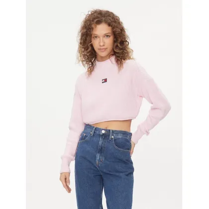 Zdjęcie Tommy Jeans Sweter Badge DW0DW16519 Różowy Regular Fit