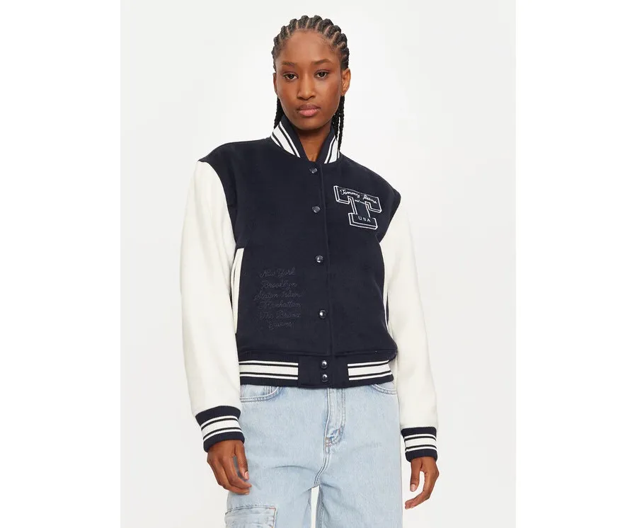 obrazek 1 Tommy Jeans Kurtka bomber Letterman DW0DW18845 Granatowy Regular Fit