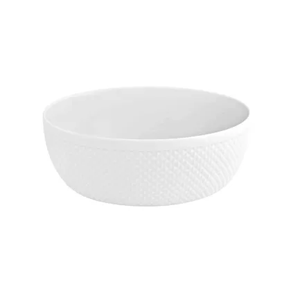 Zdjęcie Biała mała miska na sałatkę z porcelany Maya z unikatowym geometrycznym wzorem - Vista Alegre