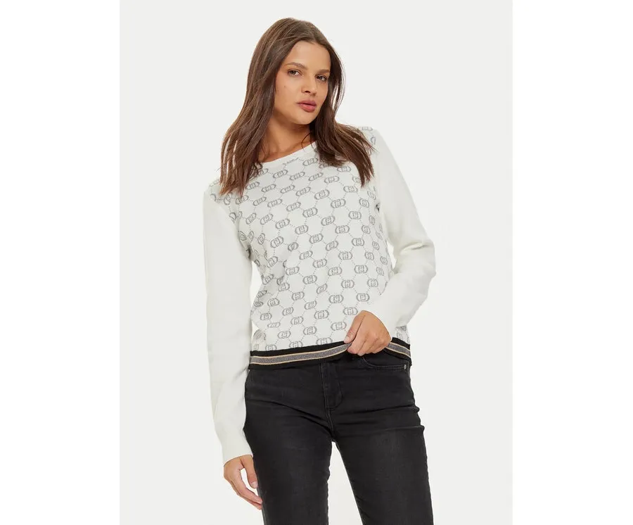 obrazek 1 Liu Jo Sport Sweter TF4228 MS63L Biały Regular Fit