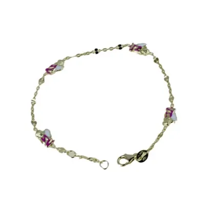 Zdjęcie Dziewczęca włoska bransoletka z emaliowanymi aniołkami