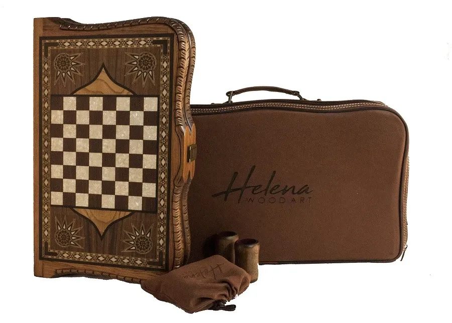 obrazek 6 Stylowy drewniany komplet do gry w Backgammon - Helena Woodart