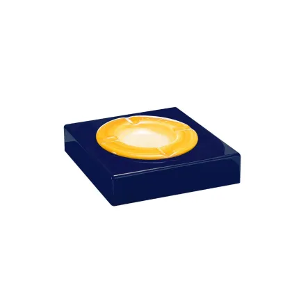 Picture Exclusive ashtray made of wood and hand-painted ceramics