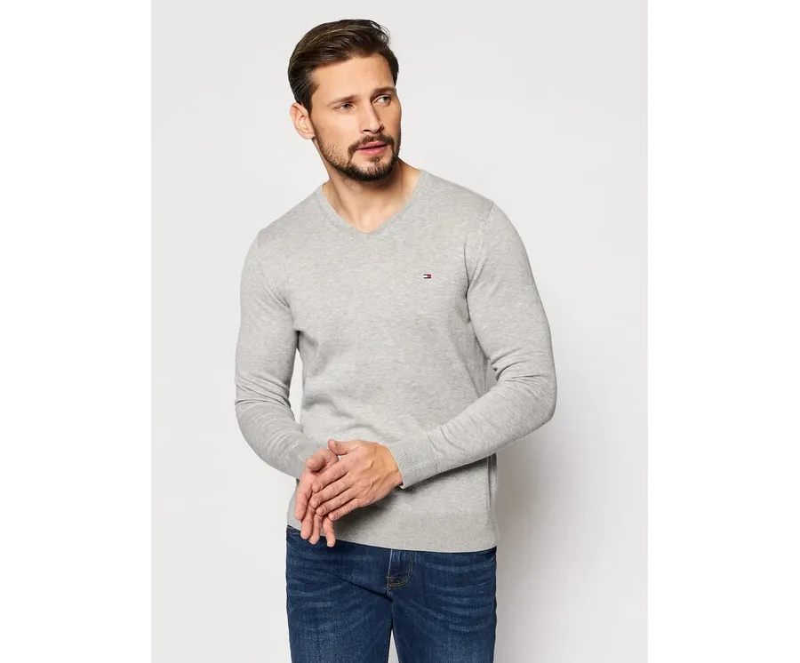 obrazek 1 Tommy Hilfiger Sweter MW0MW04979 Szary Regular Fit