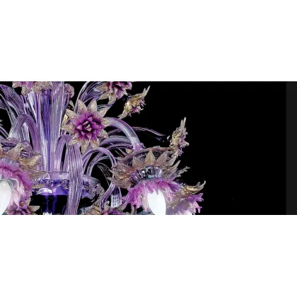 Zdjęcie Ekskluzywny kwiatowy żyrandol ze szkła Murano - Vetreria Artistica Rosa