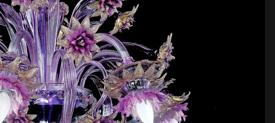 obrazek 1 Ekskluzywny kwiatowy żyrandol ze szkła Murano - Vetreria Artistica Rosa