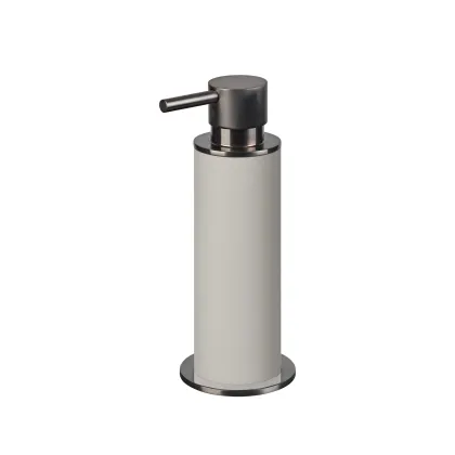 Picture Stylish dispenser Ø7xH19 cm in pearl color with graphite finish