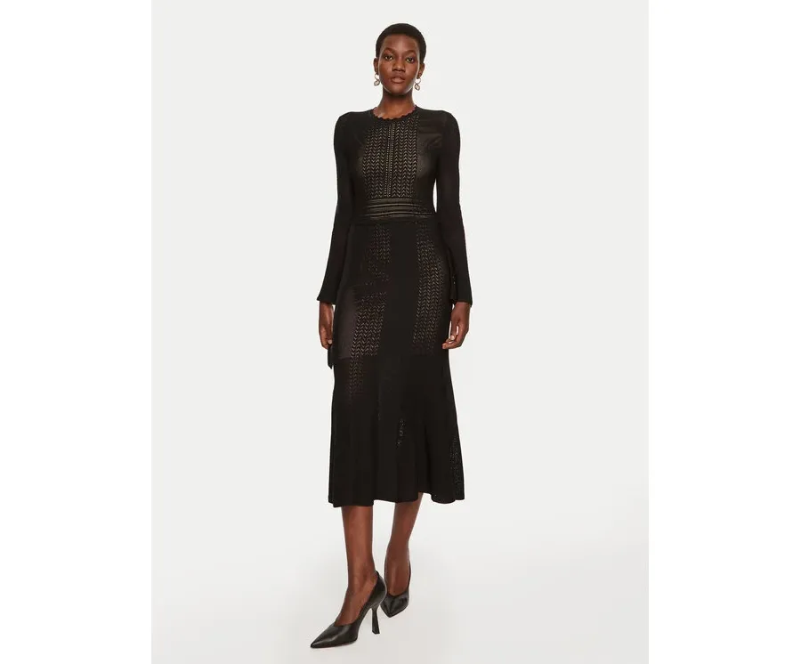 obrazek 1 TWINSET Sukienka dzianinowa 242TP3050 Czarny Regular Fit
