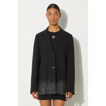 Zdjęcie JW Anderson marynarka wełniana Crystal Hem Blazer kolor czarny oversize wzorzysta JK0308.PG1321.999